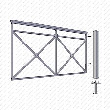 Пешеходное (перильное) ограждение ПО1 «Крест»